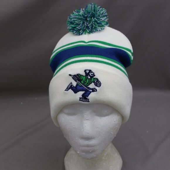 Abbotsford Cancuks Toque - Team Logo on White - Adult Stretch Fit - Picture 3 of 7